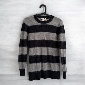 Michael Kors alpaca hair Gray and Black Striped grunge goth punk Sweater
